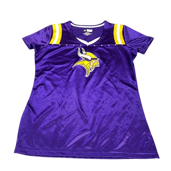 Minnesota Vikings Shirt Womens Medium Purple NFL Team Apparel Football Sports - Picture 1 of 12